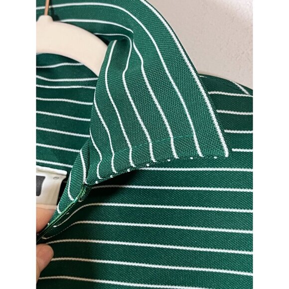 Vintage One Way Striped Dress 14 Green Retro Mod Classic Chic Preppy Active 70s - Picture 4 of 10